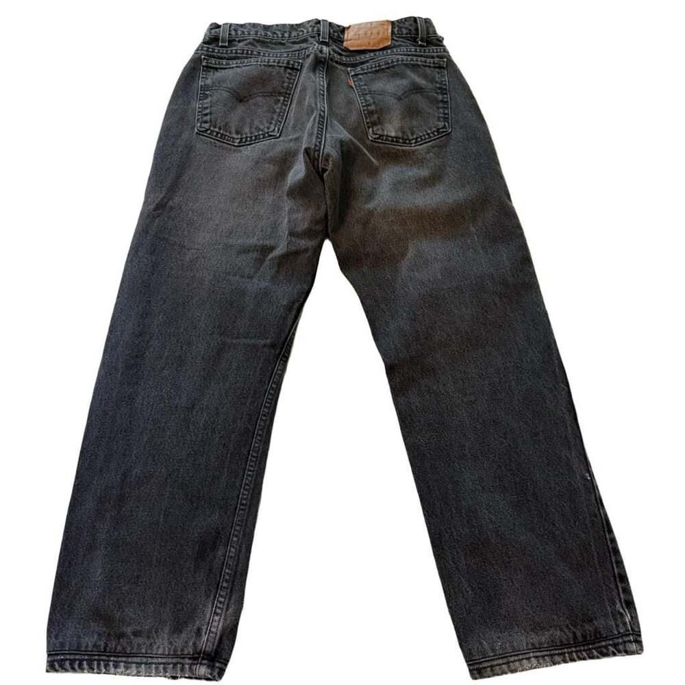 Levi's 505 Black Denim Jeans Size 35x32 Orange Tab Vintage